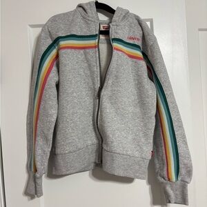 Levi's Kids Gray Hoodie with Colorful Stripes